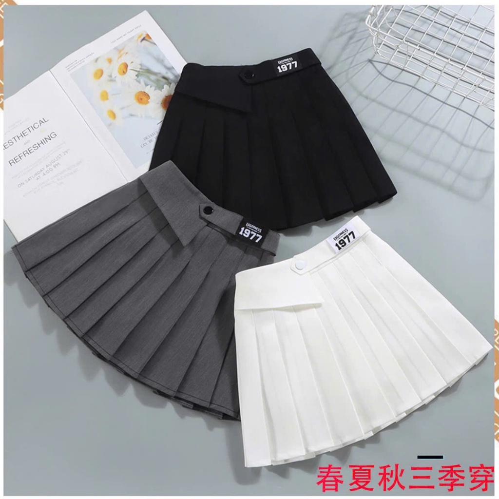 Chân váy xếp li ngắn cho bé gái, thiết kế phong cách Hàn Quốc trẻ trung, chất liệu mềm mại thoáng mát, chân váy trẻ em