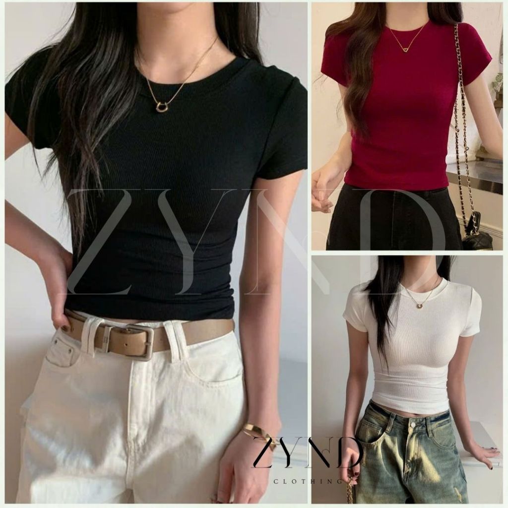 Áo thun ôm body ZYND - Áo thun cổ tròn ngắn tay ôm body tôn vòng một - AT-M00
