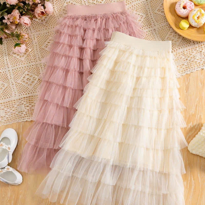 Chân váy tầng dài thiết kế tiểu thư điệu đà cho bé gái, chân váy xòe nhẹ nhàng, chất liệu mềm mại thoáng mát
