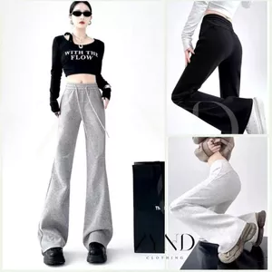QUẦN NỈ LOE ZYND Quần nỉ ống loe nâng mông tôn dáng có dây rút -AT-M116