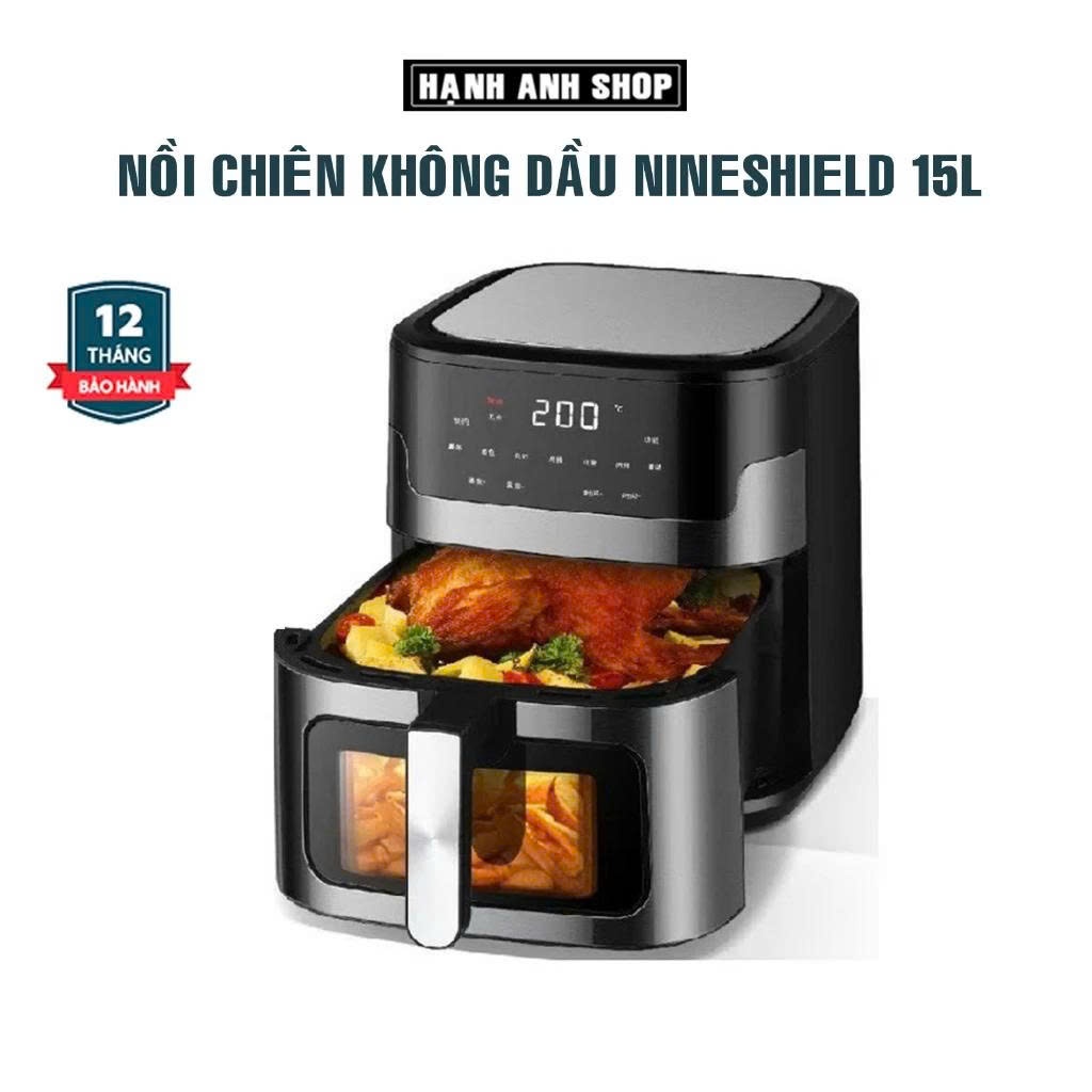 Nồi chiên không dầu Nineshield KB-9001M dung tích 15L nướng được cả con gàc công nghệ Nhật Bản Rapid Air hiện đại BH 12T | BigBuy360 - bigbuy360.vn