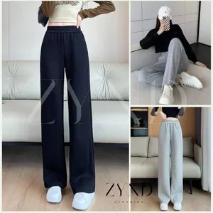 Quần suông nữ ống rộng cạp bo chun, hack eo siu nhỏ, quần suông nỉ da cá AT-M047_ ZynD Clothing