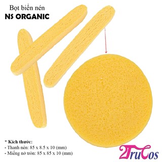 Bọt biển nén NS Organic Compressed Sponge 6 thanh/ túi (massage rửa mặt, tắm bé, Spa, salon) 2Trucos