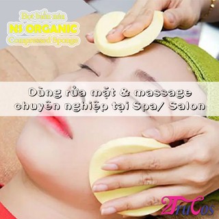 Bọt biển nén NS Organic Compressed Sponge 6 thanh/ túi (massage rửa mặt, tắm bé, Spa, salon) 2Trucos