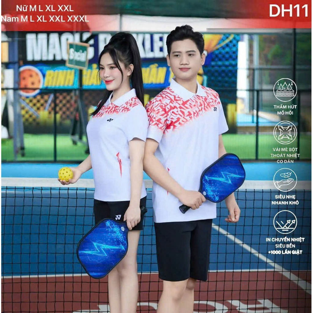 Áo Cầu Lông Nam Nữ Yonex Cổ Trụ