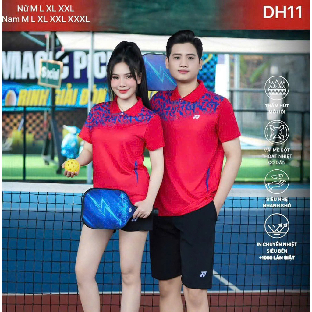 Áo Cầu Lông Nam Nữ Yonex Cổ Trụ
