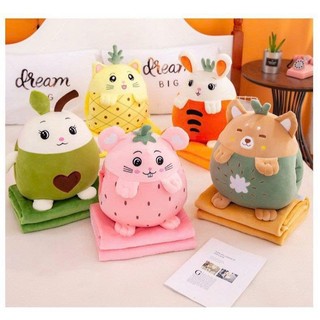 Bộ chăn gối văn phòng hình thú cute dùng cho bé đi học , nhân viên văn phòng nghỉ trưa đi tầu xe