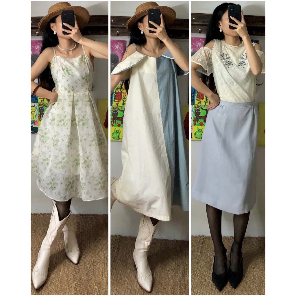 Set đầm váy vintage mix sẵn, chọn mẫu, nhiều phong cách (ins: april6_clothing)