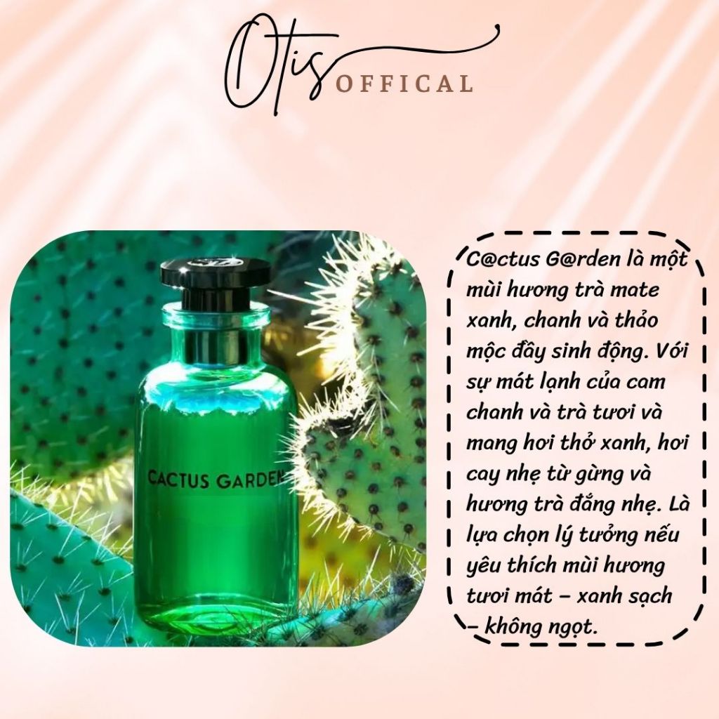 Nước Hoa Chiết 10ml Unisex C@ctus G@rden EDP Hương Thơm Mát mẻ, Tươi mới, Tinh tế