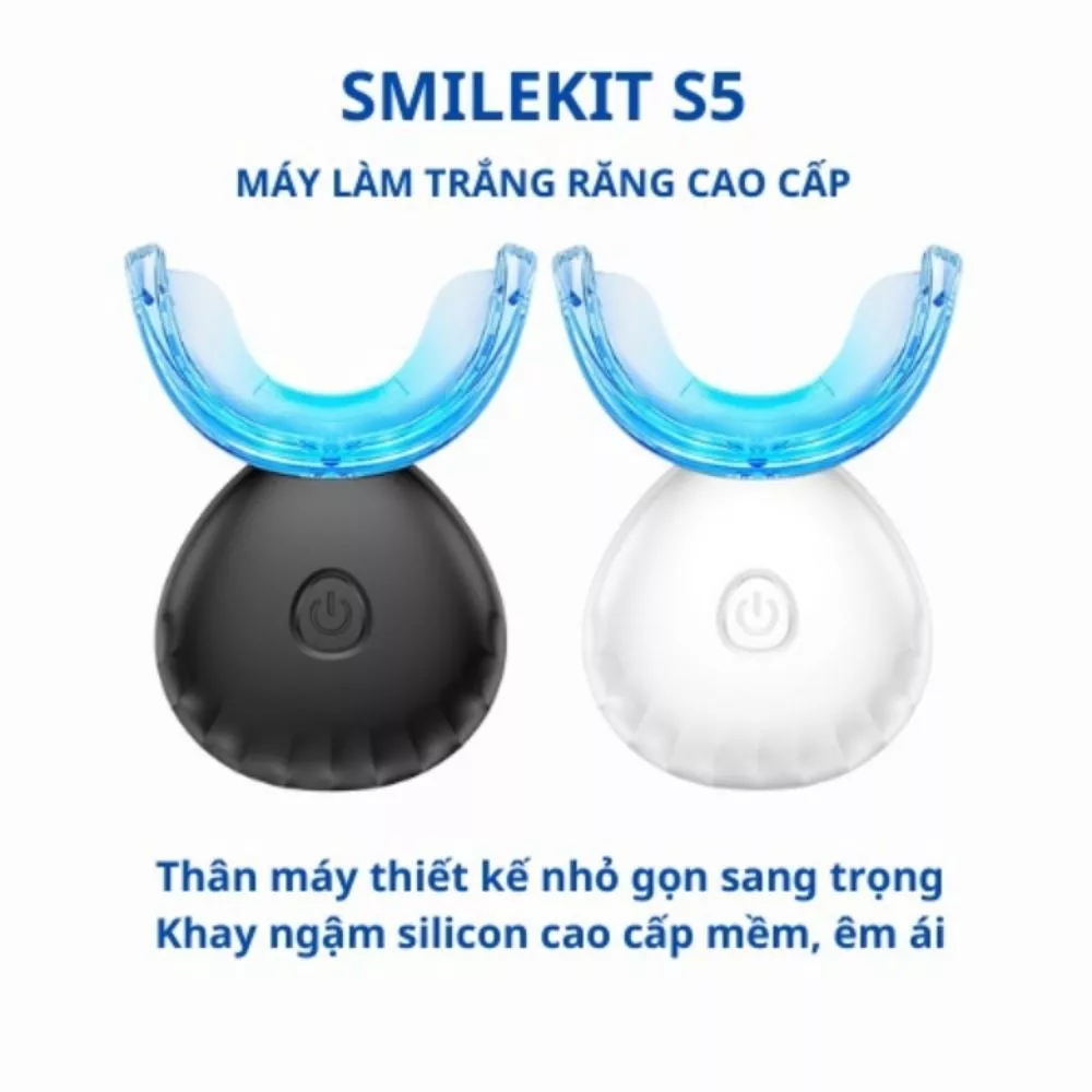 Máy Làm Trắng Răng SMILEKIT S5 Giúp Răng Trắng Sáng Hiệu Quả, An Toàn, Không Ê Buốt, BH 24 Tháng
