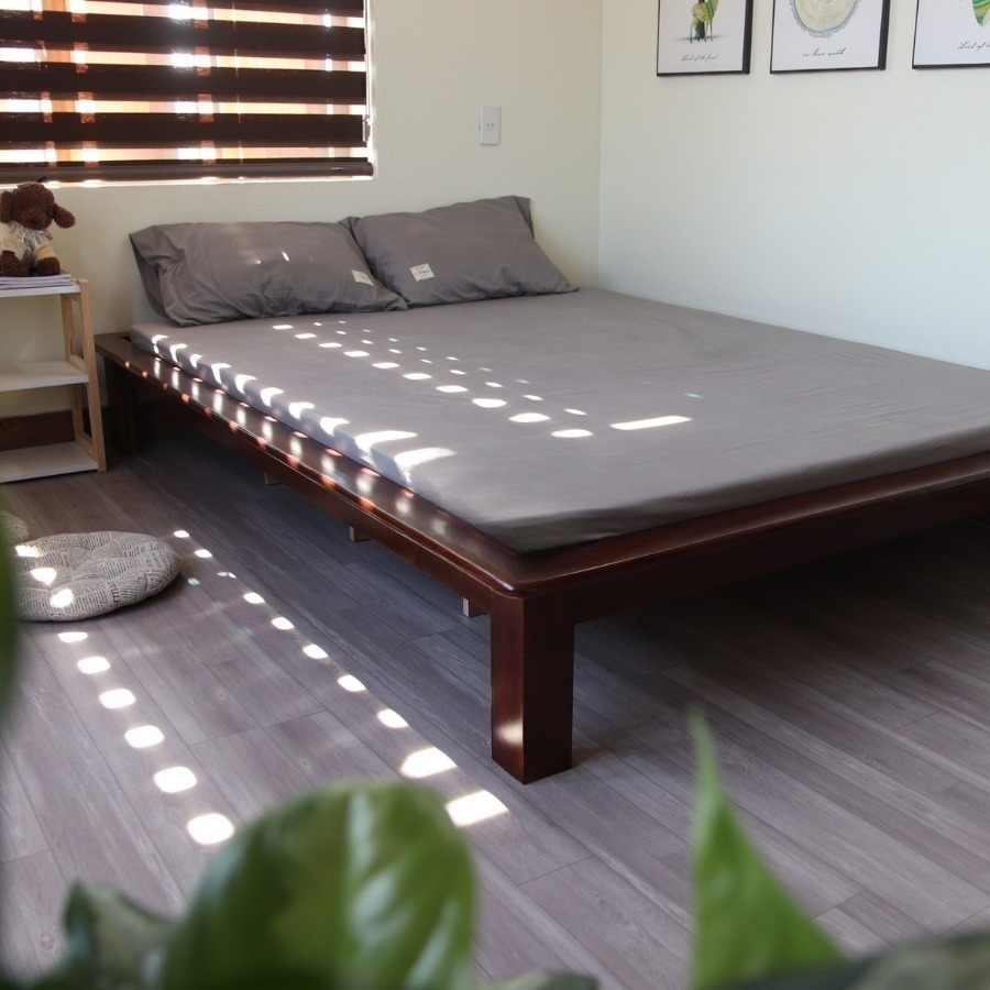 Giường Ngủ Gỗ Thông Tự Nhiên Cao 30cm, Bền Đẹp Nhiều Kích Thước HomeDecor
