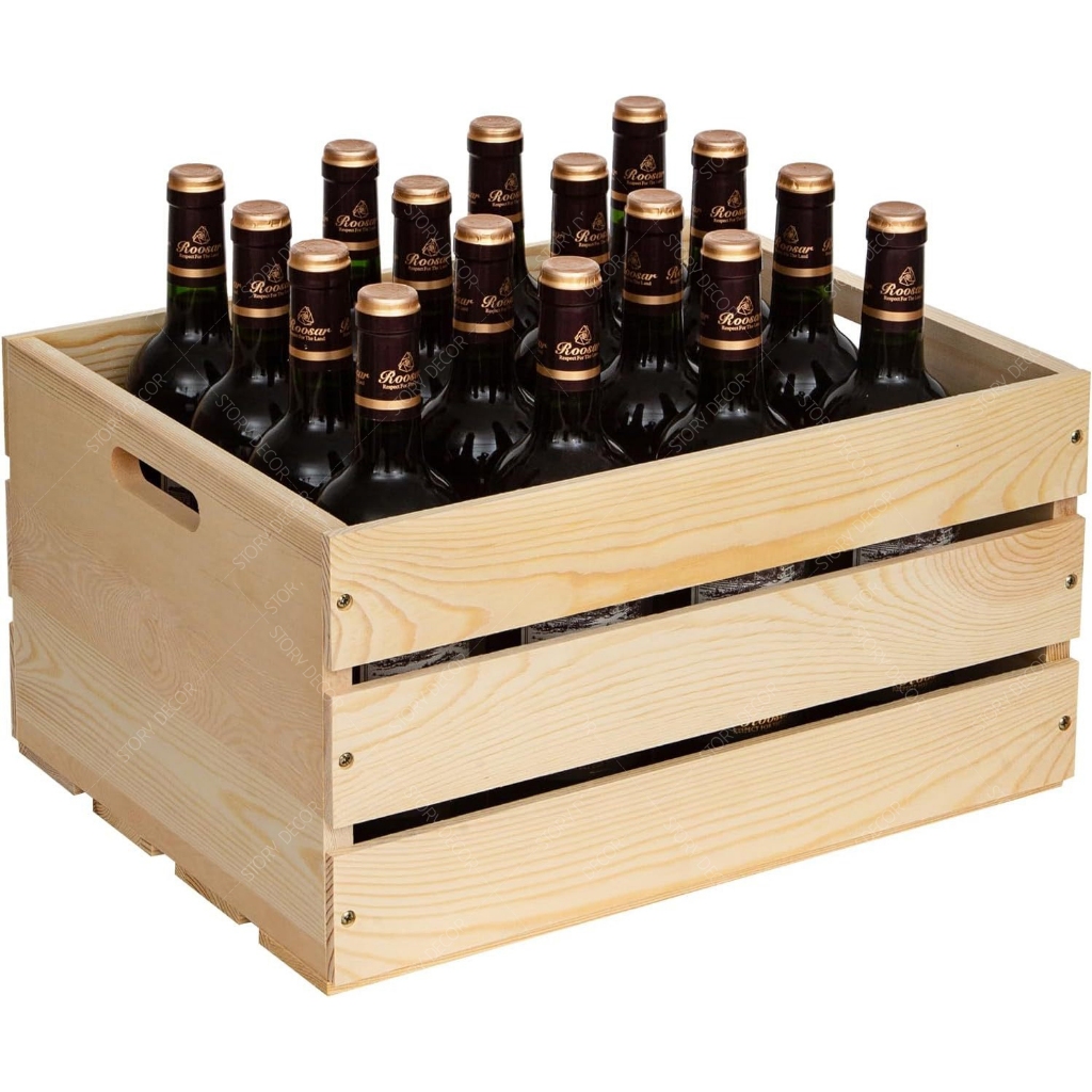 Pallet hộp gỗ đựng đồ đa năng, đựng chai lọ, bia, nước ngọ. Đựng đồ siêu thị chắc chắn có lỗ tay cầm