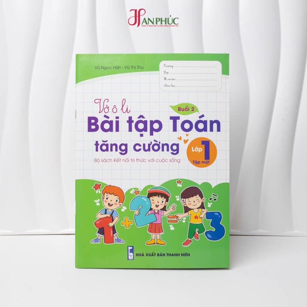 Sách - Vở ô li Bài Tập Toán Tăng Cường Lớp 1 Tập 1 và Tập 2 - Kết Nối
