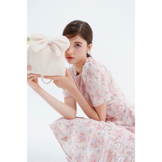 Đầm OLV kiểu cotton voan hoa chiết eo nhiều màu Rani và Pink Camelia thanh lịch nữ tính