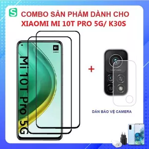 Combo kính cường lực Dành Cho Xiaomi Mi 10T Pro 5G / K30S full màn + dán cường lực bảo vệ camera - phukienthutranghn