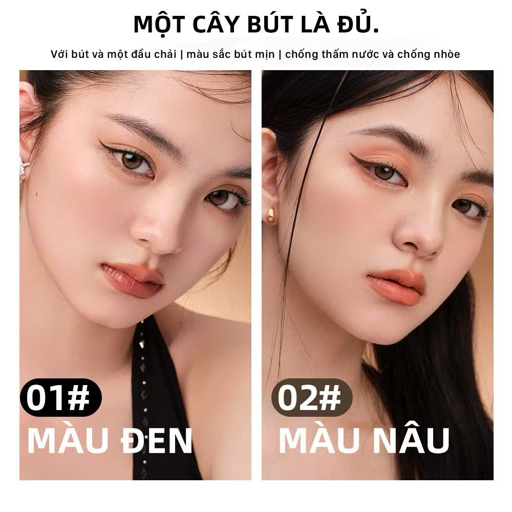 UKISS Bút chì kẻ mắt Gel hai đầu với cọ kẻ mắt Chống thấm nước lâu trôi 50mg | NHÍM HOUSE