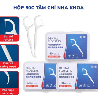 Combo 10 Hộp 500 Chiếc Tăm Chỉ Nha Khoa Sợi Chỉ Mảnh, Tăm Chỉ Nha Khoa Vệ Sinh Kẽ Răng Chân Nướu Bảo Vệ Răng Miệng BA199