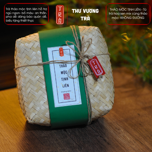 Trà hoa sen mix thảo mộc hộp tre mộc mạc 1 hộp 10 set không dùng đường hỗ trợ thanh nhiệt, ngủ ngon