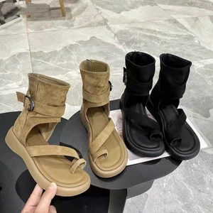Dép Sandal Quai Xỏ Ngón Cổ Cao Đế Bằng Nhẹ Nhàng Đi Học Đi Chơi Ulzzang