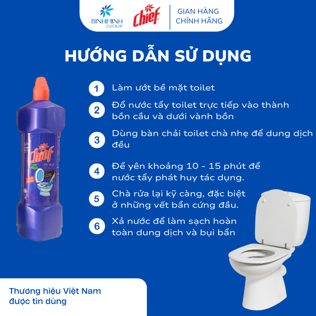 Nước Tẩy Toilet 1L An Toàn Sạch Khuẩn