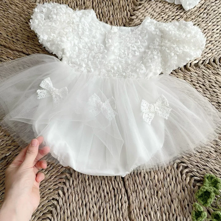 3-11kg Body váy công chúa trắng RIOKIDS quần áo cho bé gái sơ sinh đầy tháng thôi nôi BD196