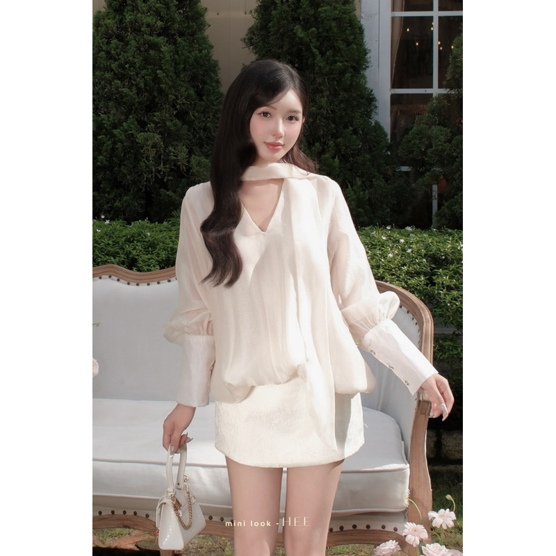 H.E.E - Đầm tay dài voan mịn Clarté Dress phối liền váy tafta thiết kế sang chảnh, tôn dáng
