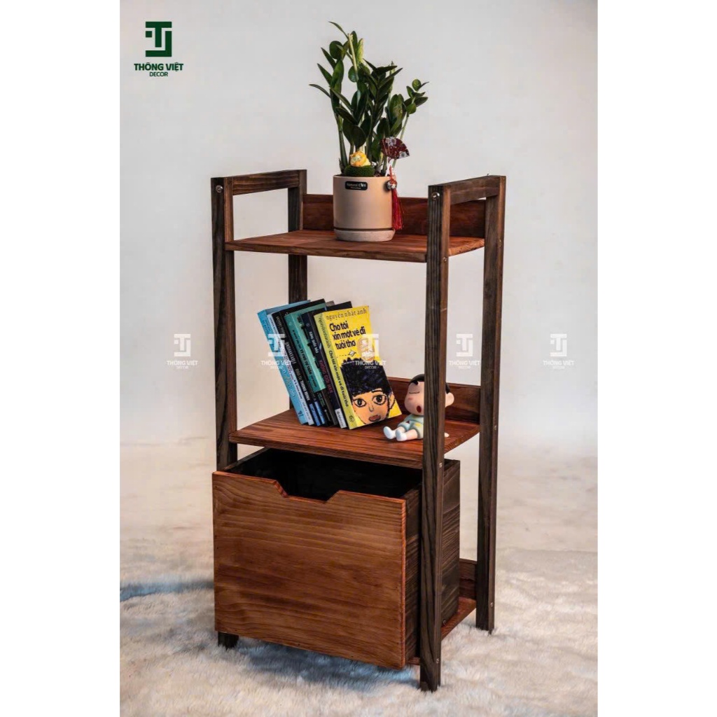 [CHỐNG MỐC] Kệ Gỗ Trang Trí Kiêm Tủ Đa Năng Đựng Sách Lọ Hoa Đồ Để Tài Liệu Decor Phòng Khách Phòng Ngủ - [TV-D005]