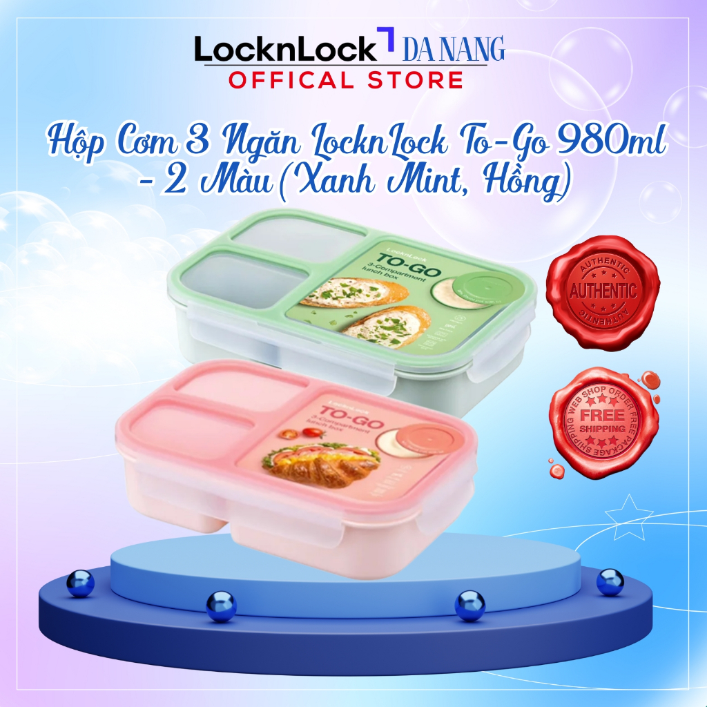 Hộp Cơm Nhựa LocknLock TOGO 3 Ngăn 980ml HPL781 Lock&Lock Da Nang ...