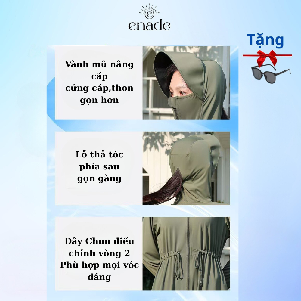 Áo Chống Nắng Su Lạnh Dáng Dài Enade - UPF50+