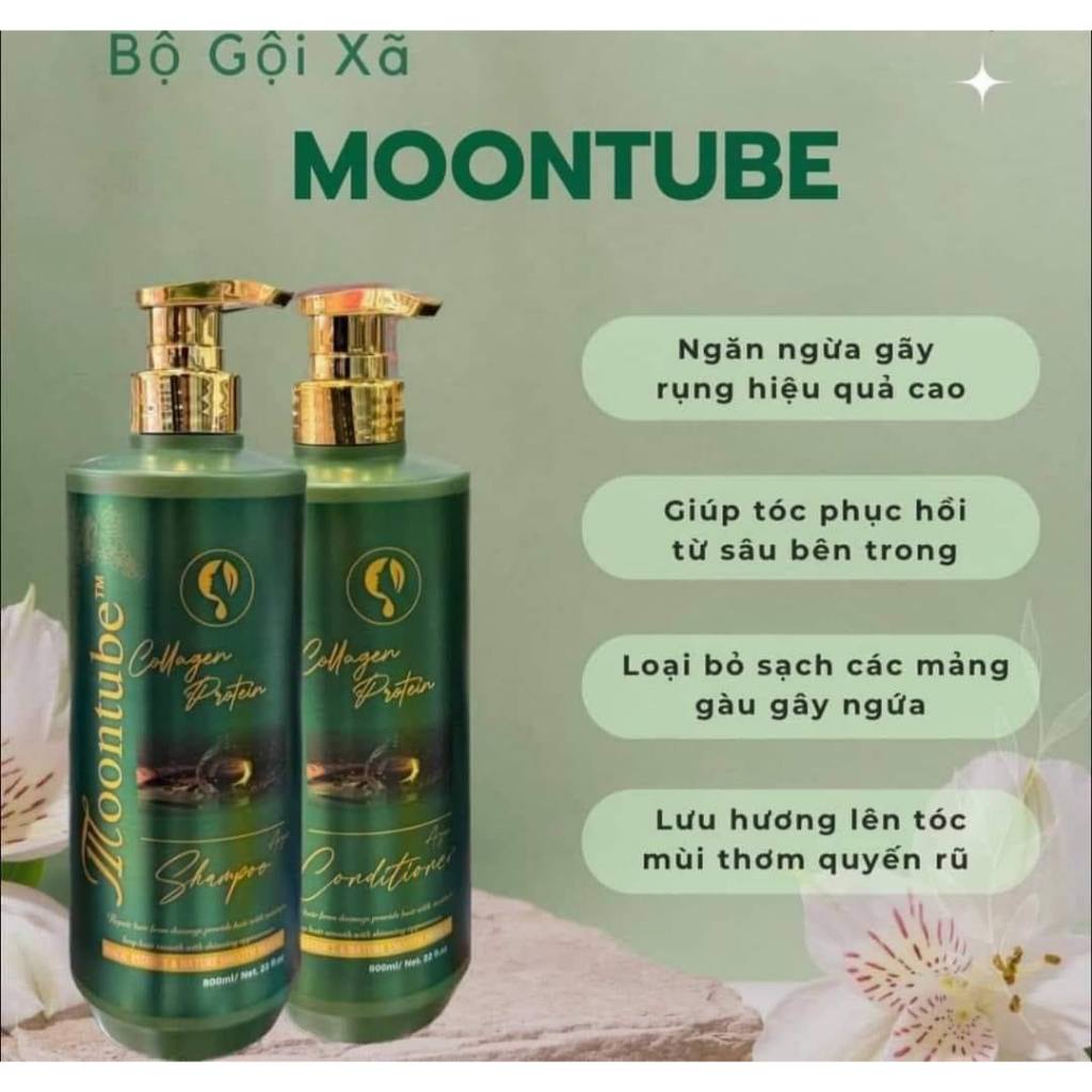 Bộ dầu gội xả Moontube Argan 800ml