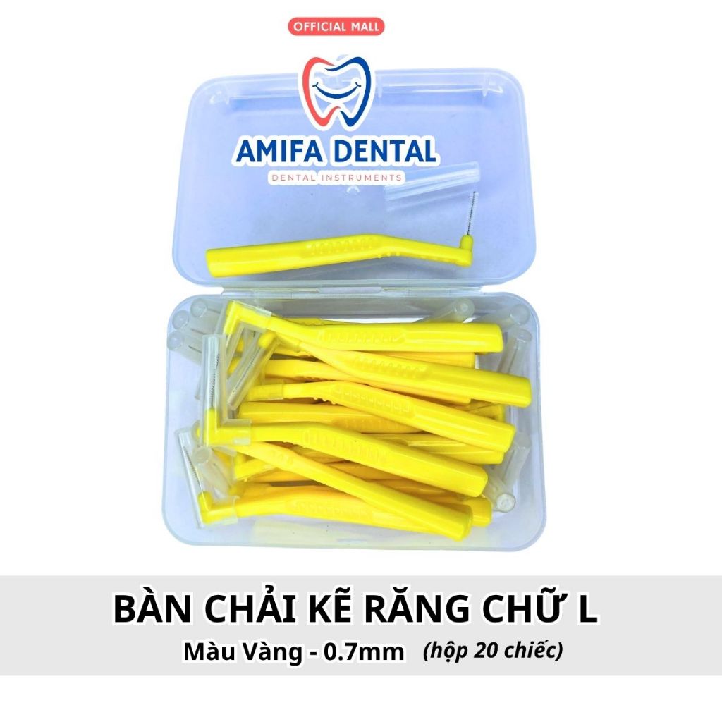Bàn Chải Kẽ Răng Chữ L Hộp 20 Chiếc, Bàn Chải Kẽ Vệ Sinh Răng Niềng, Bàn Chải Làm Sạch Kẽ Răng