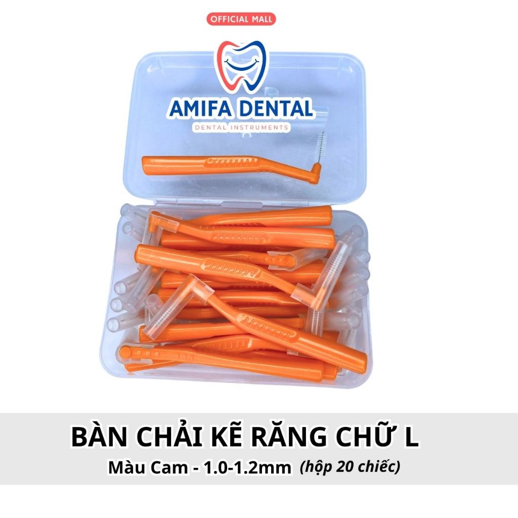 Bàn Chải Kẽ Răng Chữ L Hộp 20 Chiếc, Bàn Chải Kẽ Vệ Sinh Răng Niềng, Bàn Chải Làm Sạch Kẽ Răng