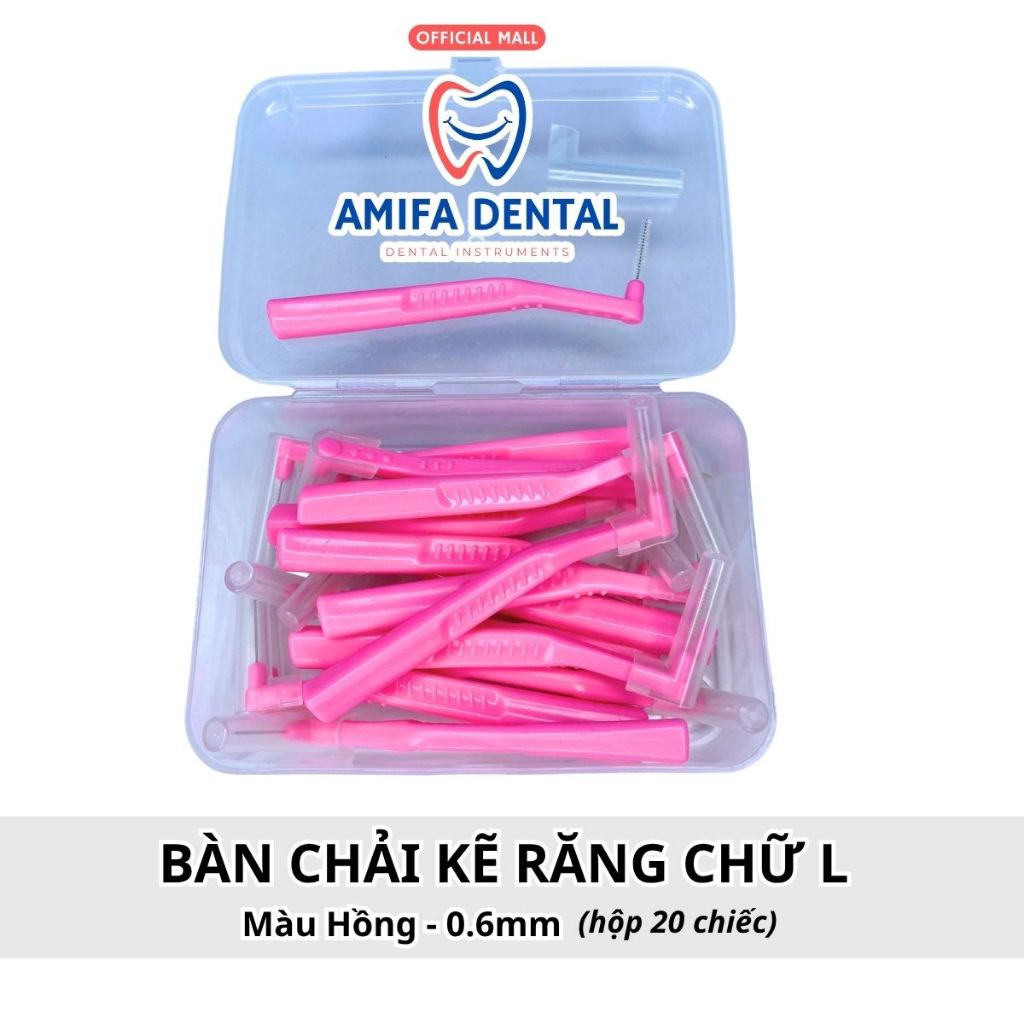 Bàn Chải Kẽ Răng Chữ L Hộp 20 Chiếc, Bàn Chải Kẽ Vệ Sinh Răng Niềng, Bàn Chải Làm Sạch Kẽ Răng