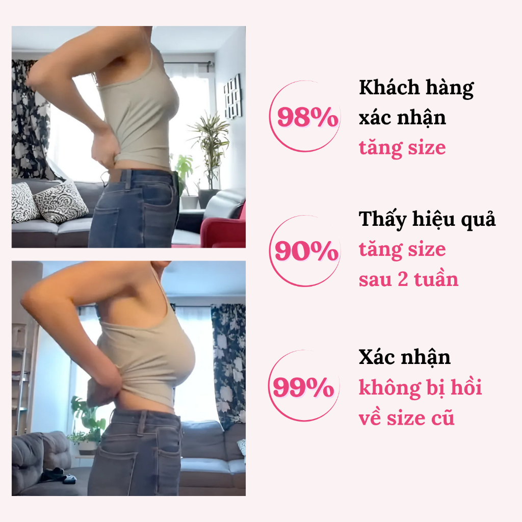 |TĂNG 10cm| KEM NỞ NGỰC Cho Vòng Một Đầy Đặn Tức Thì, Chống Chảy Xệ, Trắng Hồng Da, 100% Thiên Nhiên