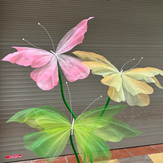 Bướm vải voan cánh kép trang trí decor checkin, đạo cụ múa hát, chụp ảnh siêu đẹp