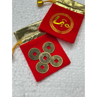 (Đã xin lộc Cô Sáu) Đồng xu hoa mai, Đồng xu ngũ đế phong thuỷ mang may mắn