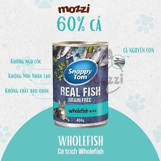 Pate cho mèo Snappy Tom lon 400gr Real Fish Real Meat