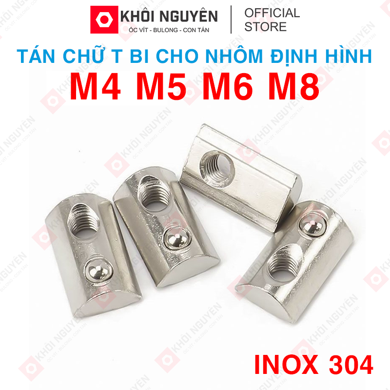 Tán Chữ T Bi Inox 304 Cho Nhôm Định Hình 2020/3030/4040 EU (Tiêu Chuẩn ...