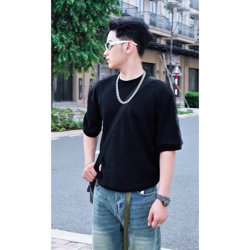 Áo thun Stee Cổ tròn Vải len bo áo URBAN ISIEUAOTHUNI Unisex