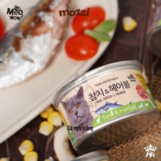 [Thùng 24 lon]  Pate cho mèo Thịt cá ngừ trắng Meowow Lon 80gr
