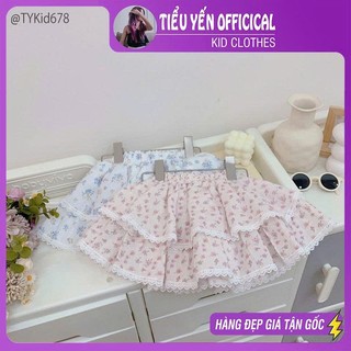 Quần áo bé gái, Chân váy xòe bé gái 2 tầng, vải thô mềm 10-26kg V678 | Tiểu Yến KID