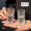 LY RƯỢU THỦY TINH 20ML HỌA TIẾT VÂN NỔI SANG TRỌNG . Bộ 6 Ly Rượu Nhỏ Thủy Tinh Dày Dặn