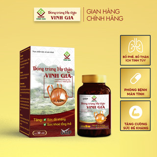 [MUA 1 TẶNG 1] Đông Trùng Hạ Thảo Vinh Gia Giúp Tăng Cường Sức Đề Kháng Hộp 30V Tặng 01 Trà 24 gói