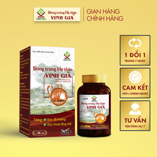 [MUA 1 TẶNG 1] Đông Trùng Hạ Thảo Vinh Gia Giúp Tăng Cường Sức Đề Kháng Hộp 30V Tặng 01 Trà 24 gói
