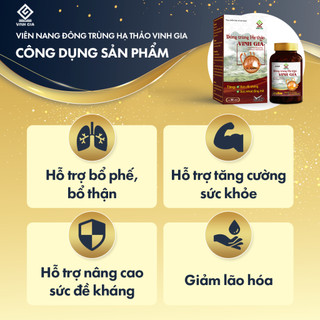 [MUA 1 TẶNG 1] Đông Trùng Hạ Thảo Vinh Gia Giúp Tăng Cường Sức Đề Kháng Hộp 30V Tặng 01 Trà 24 gói