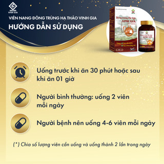 [MUA 1 TẶNG 1] Đông Trùng Hạ Thảo Vinh Gia Giúp Tăng Cường Sức Đề Kháng Hộp 30V Tặng 01 Trà 24 gói