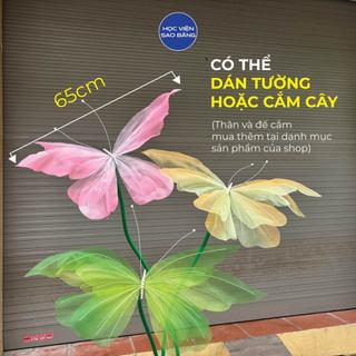 Bướm vải voan cánh kép trang trí decor checkin, đạo cụ múa hát, chụp ảnh siêu đẹp