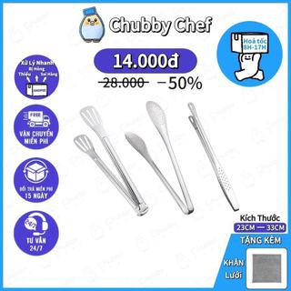Kẹp gắp thức ăn Inox cao cấp 23cm - 36cm Chống Gỉ Chống Nóng Siêu bền Chắc Chắ Chubby Chef kẹp gắp đa năng