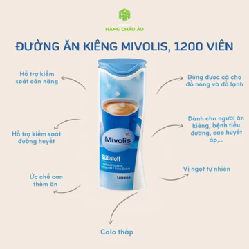 Viên Đường Ăn Kiêng Mivolis Hộp 1200 viên Hàng Nội Địa Đức