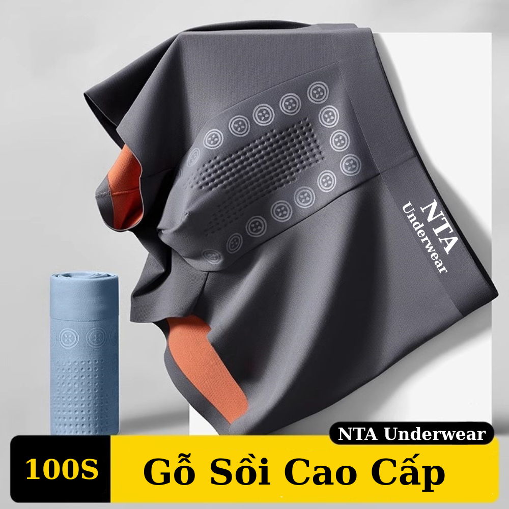 Combo 5 Quần Sịp Boxer Nam Gỗ sồi 2 lớp Cao Cấp Không Đường May NTA Underwear (Che tên sản phẩm)